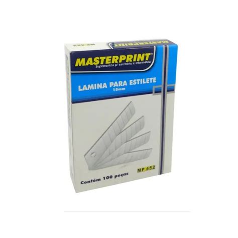 Kit Lâmina Para Estilete 18mm MP 452 Caixa 100 unidades Masterprint