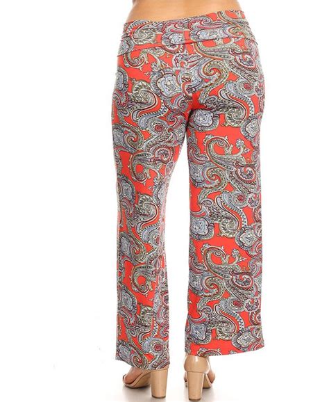 White Mark Plus Size Paisley Print Palazzo Pants And Reviews Pants And Capris Women Macys