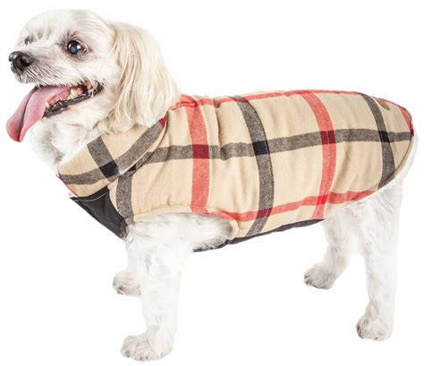 Pet Life ® Allegiance Classical Plaided Insulated Dog Coat Jacket