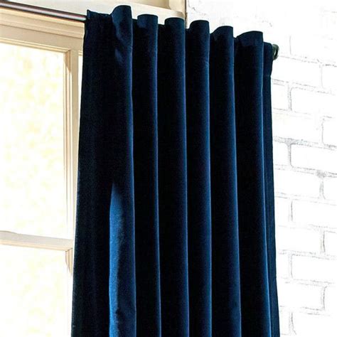 Navy Blue Velvet Curtains Window Curtain Panels Curtains Etsy