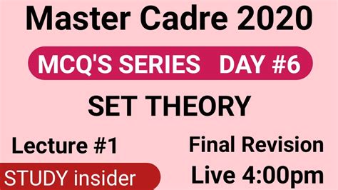 Mcq Series Math Master Cadre Set Theory L Most Expected