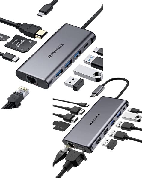 Mavinex 12 In 1 Triple Display Usb C Hub With Dual 4k Hdmi