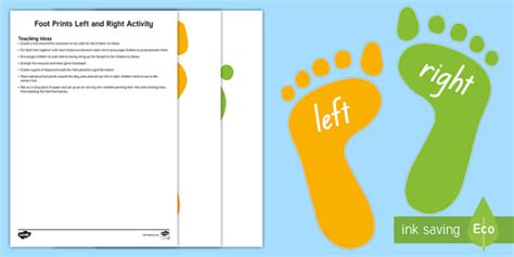 Left and Right Footprint Activity (teacher made) - Twinkl