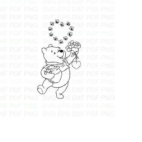 Bear Winnie The Pooh Outline Svg Dxf Eps Pdf Png Cricut Inspire