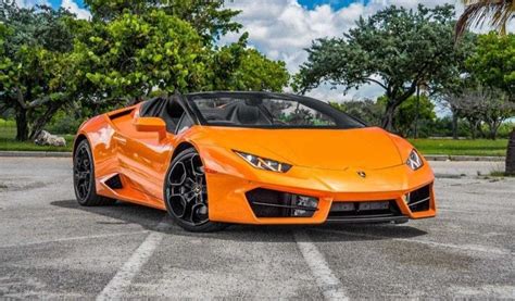 Rent Lamborghini Huracan LP610 Spyder Orange in Miami