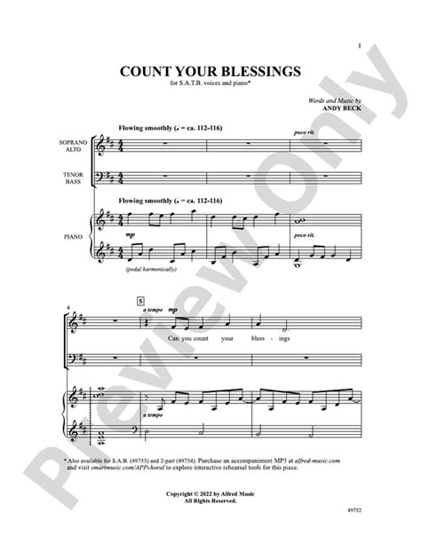 Count Your Blessings Andy Beck Digital Sheet Music Download