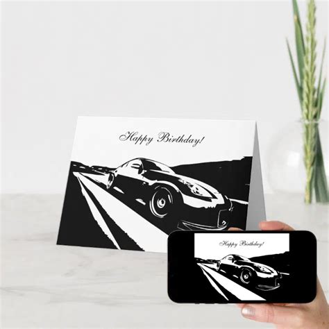 350z Car Themed Birthday Card Zazzle