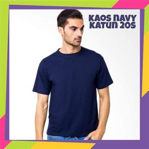 Jual Kaos Polos Pendek Navy Baju Polos Navy Kaos Polos Lengan