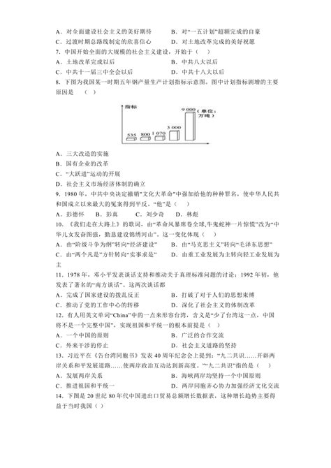 湖南省麻阳县多校联合考2022 2023学年下学期期末八年级历史试卷（含答案） 21世纪教育网