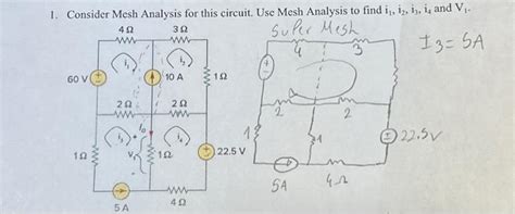 Solved 1. Consider Mesh Analysis for this circuit. Use Mesh | Chegg.com