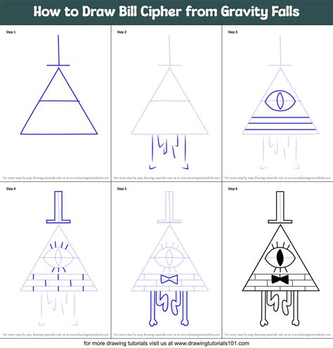 How To Draw Bill Cipher From Gravity Falls Gravity Falls Step By Step