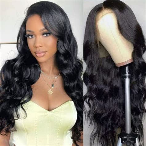 13x6 Lace Front Wigs Human Hair Pre Plucked Body Wave Wigs For Black