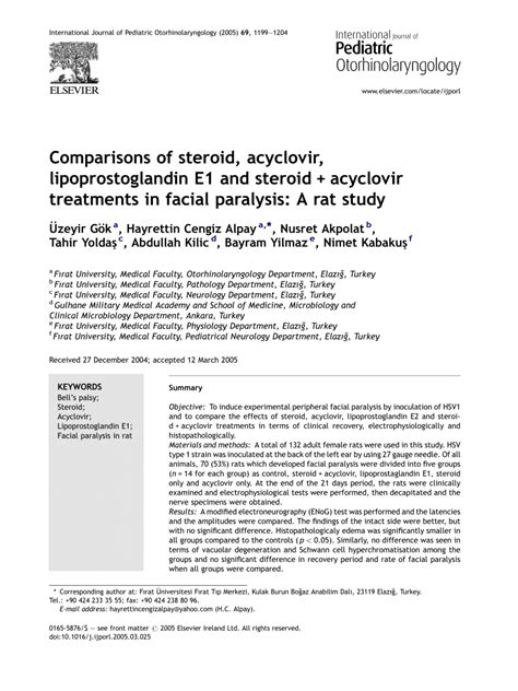 PDF Comparisons Of Steroid Acyclovir Lipoprostoglandin E1 And