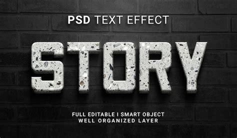 Effet De Texte Psd De Style Histoire D Psd Premium