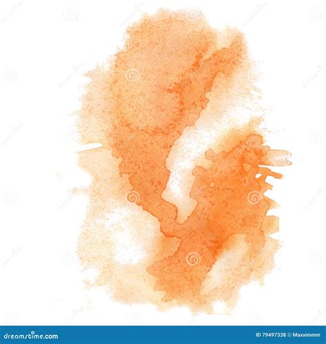 Abstract Watercolor Splash Orange Watercolor Drop Isolated Blot For