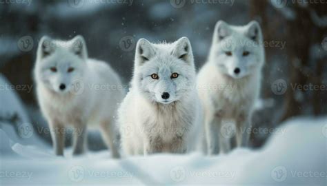 Cute wolf pups in snowy arctic forest generated by AI 25485461 Stock ...