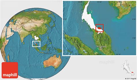 Satellite Location Map of Pattani, highlighted country