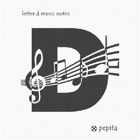 Needlepoint Canvas - Letter D Music Notes