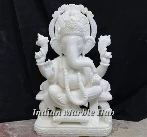 1 5 Feet Ganesh White Marble Statue Temple At Rs 25000 In Alwar ID