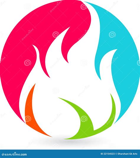 Colourful flame logo stock vector. Illustration of card - 22154523