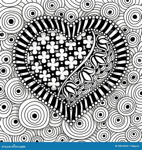 Vector Black and White Heart Pattern Stock Vector - Illustration of ...