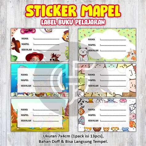 Jual Stiker Label Buku Label Buku Stiker Mapel Stiker Label