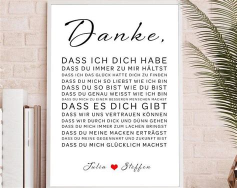 Danke Liebe Bild Optional Mit Rahmen Liebeserkl Rung Geschenkidee