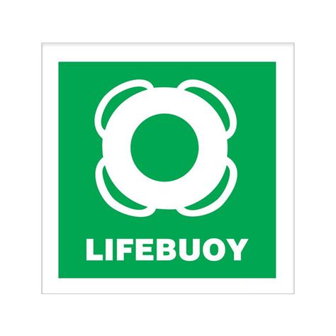 Lifebuoy 150x150mm Material Symbol Photoluminescent Self Adhesive Vinyl