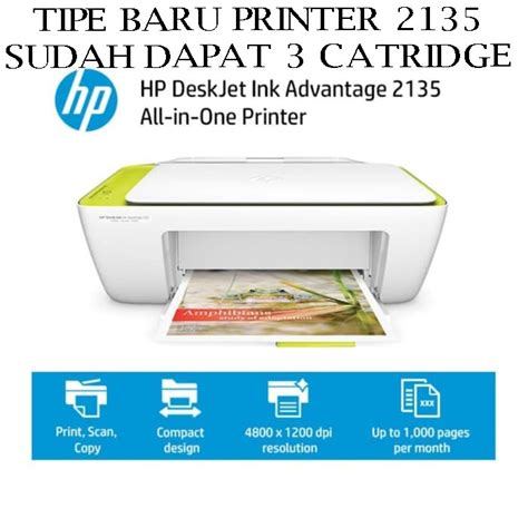 Jual Hp Deskjet Ink Advantage 2135 All In One Printer Tipe Baru 3 Catridge Indonesia Shopee