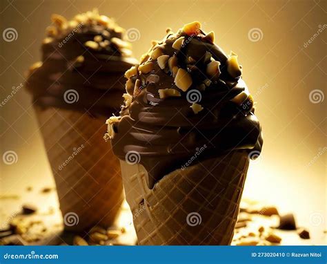 Delicious Ice Cream Cones with Toppings and Sprinkles Stock Illustration - Illustration of sugar ...