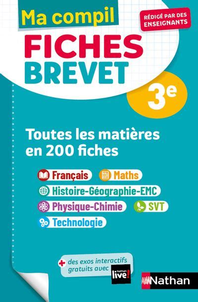 Compil Fiches Brevet Toutes les matières broché Nicolas Coppens