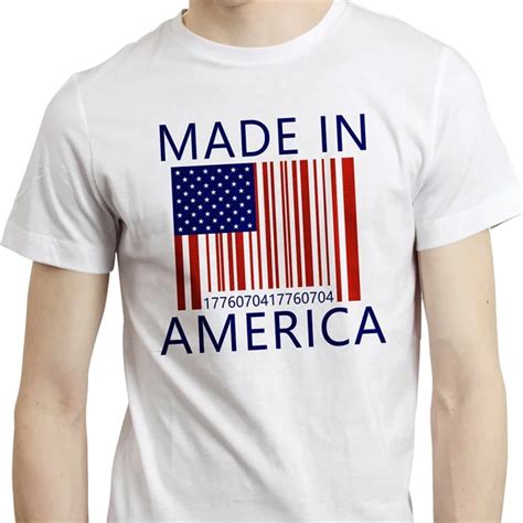 Made In America Usa Flag Independent Day 1776 Patriotic Cotton Black T