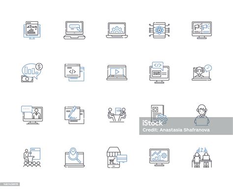 Internet Commerce Line Icons Collection Ecommerce Online Shopping