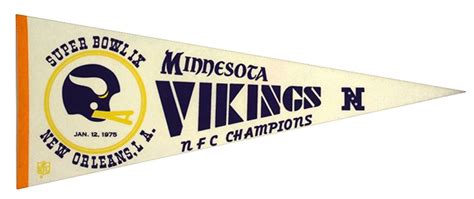 Lot Detail - 1975 (Jan. 12) Minnesota Vikings Super Bowl IX NFC Champions 29” Onsite Pennant