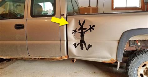 Wile-E Coyote Car Dent Vinyl Decal