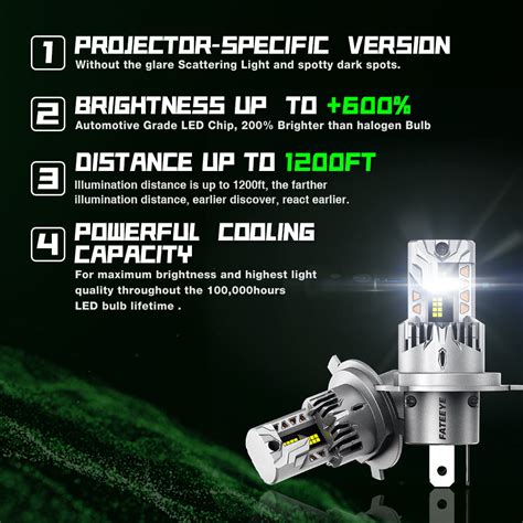 FATEEYE F5 Series Wireless | 9005 H4 H7 H11 LED Bulbs Perfect Beam 80W