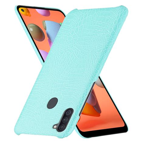 For Galaxy M Shockproof Crocodile Texture Pc Pu Case Light Green