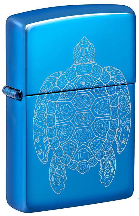 Zippo Zen Turtle Design High Polish Blue Windproof Lighter Zippo Usa