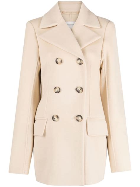 Sportmax Double Breasted Virgin Wool Coat Farfetch