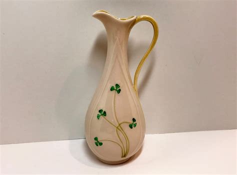 Belleek Vase Belleek Pitcher Belleek China Belleek Shamrock Vase