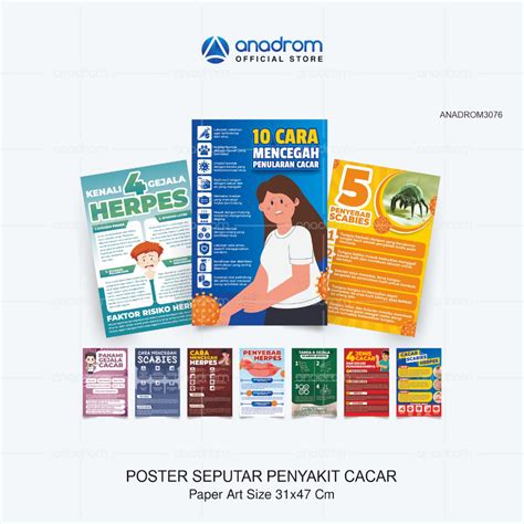 Jual Poster Seputar Penyakit Cacar And Herpes Poster Promosi Kesehatan