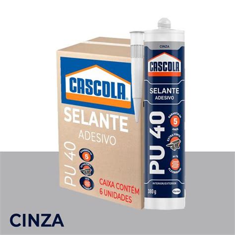 Selante Adesivo Vedação Extra Forte Pu40 Multiuso 380g Kit 6 Cinza