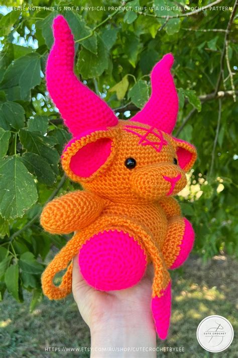 Baphomet Crochet Pattern Amigurumi Plush Toy Cow Devil Goth Etsy Uk