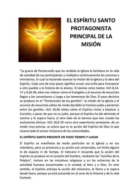 Cuál es la misión del espíritu santo La Luz de la Religión