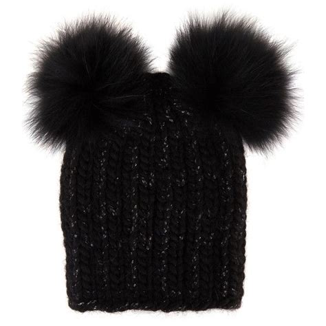 Eugenia Kim Mimi Black Fur Pompom Wool Beanie Uah Liked On