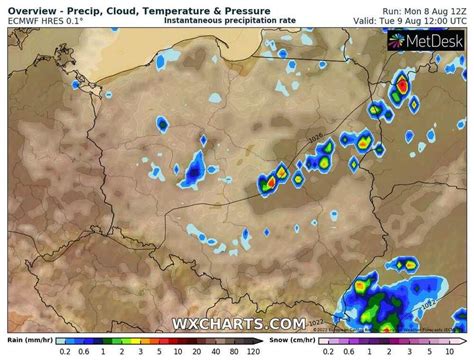 Pogoda Na 9 Sierpnia 2022 Lokalne Przelotne Opady Deszczu I Burze W