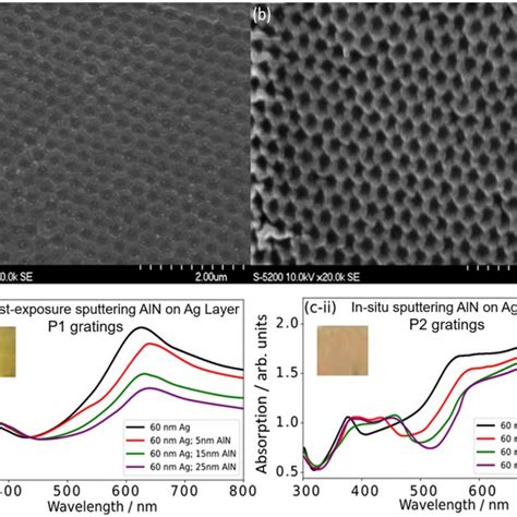 A B AlNAgPDMS Gratings Sputter Coated According To Process P1