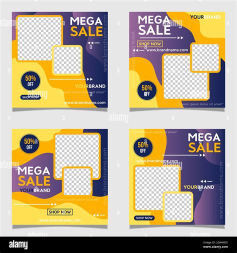 Mega Sale Post Banner Template Editable Promotion Vector Background