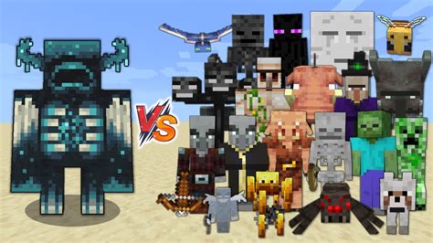 Warden Vs Every Mob In Minecraft Bedrock Edition Minecraft 1 19