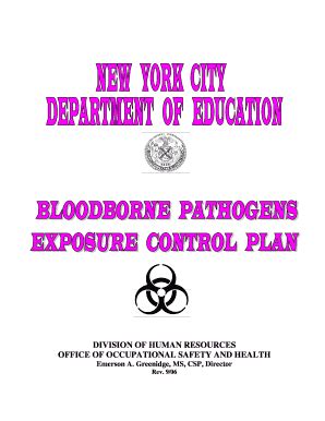 Fillable Online Text Nycenet Bloodborne Pathogens Exposure Control Plan